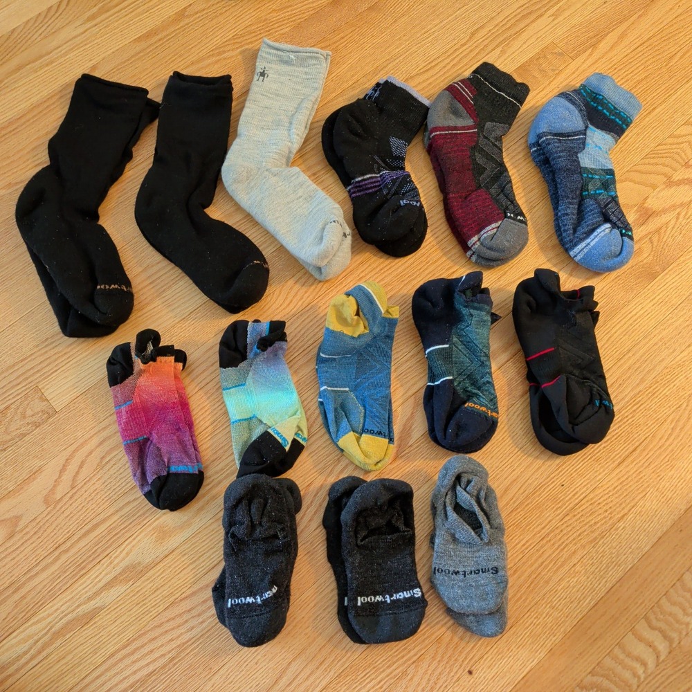 Smartwool Womens Merino Wool Socks Lot 11 Pairs Sizes M L Hike Run No Show Crew
